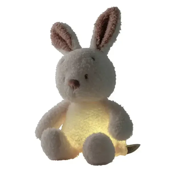 Veilleuse TEDDY Bébé Lapin – 25 cm – Peluche Douce pour Bébé – Beige