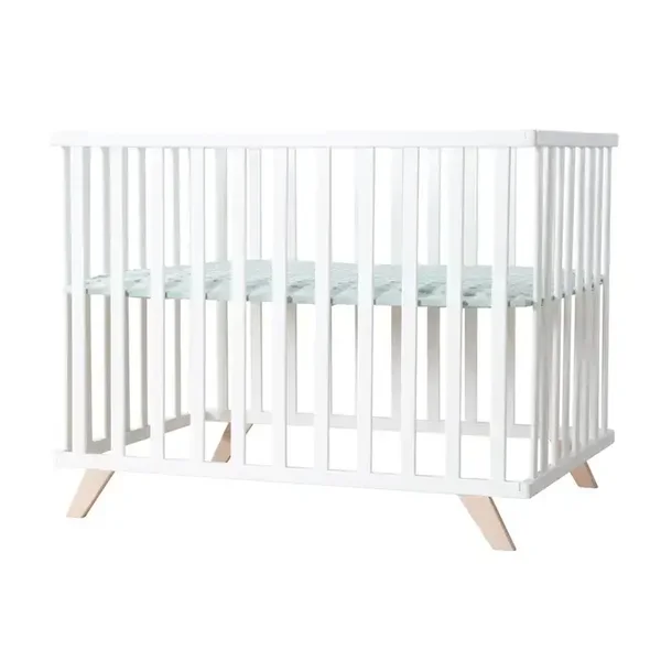 Parc carré ROBA en bois blanc laqué 75 x 100 cm avec insert protecteur