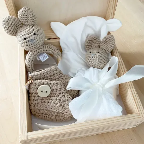 Coffret cadeau 5 pièces lapin - beige