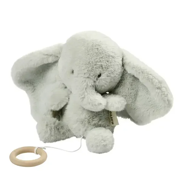 Nouveau  Éléphant en peluche musical LouLou - Jouet doux pour bébé - 30 cm - Vert tilleul