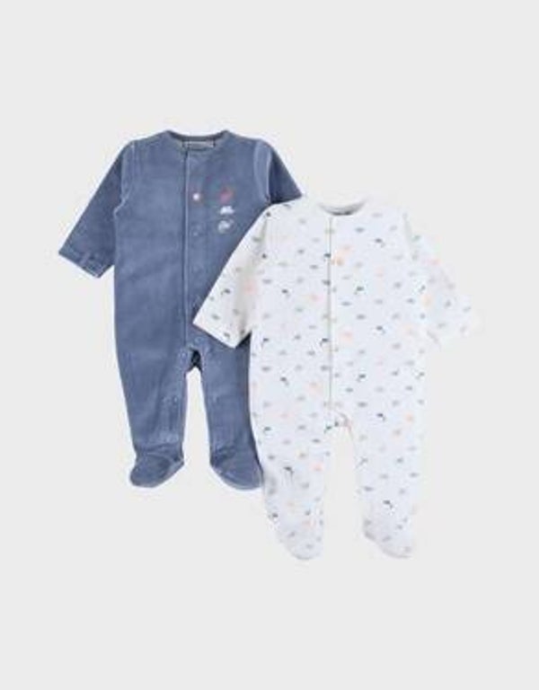 Lot de 2 pyjamas bébé en velours