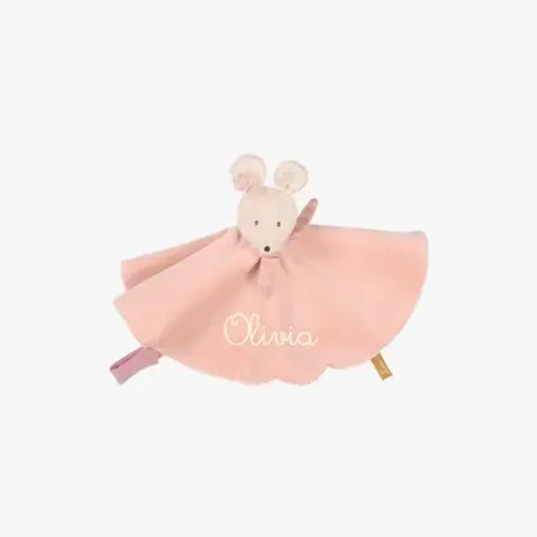 Doudou souris rose