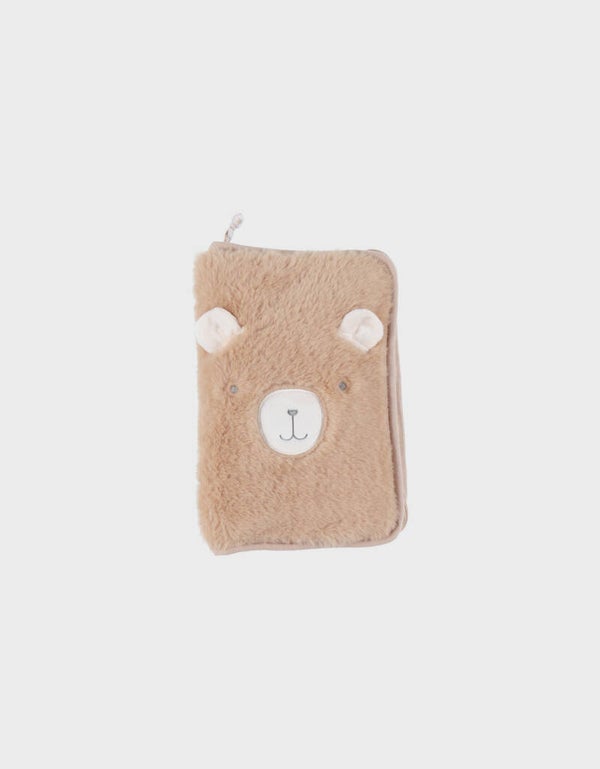 Protège carnet de santé fausse fourrure camel - Lily Nouveauté à partir du 29/08/2025