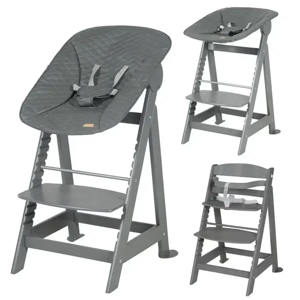Ensemble de chaises hautes d'escalier 2 en 1 ROBA « Born Up » en anthracite
