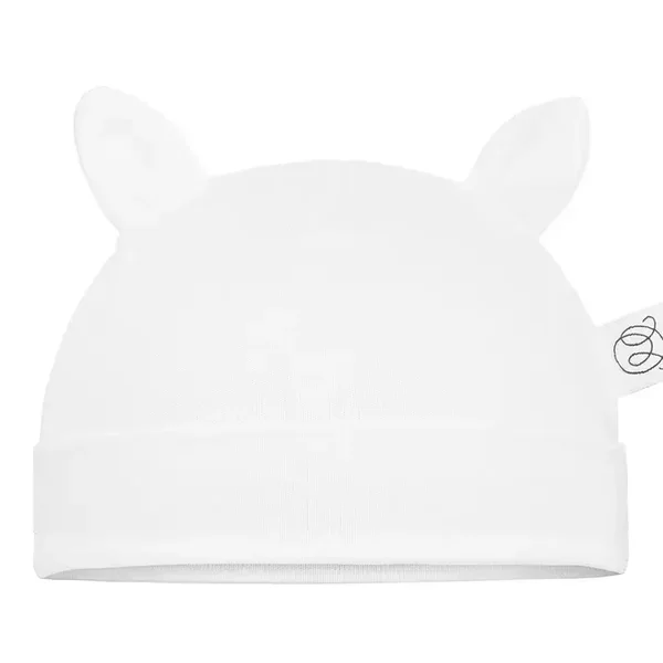 Bonnet bébé en bambou - crème