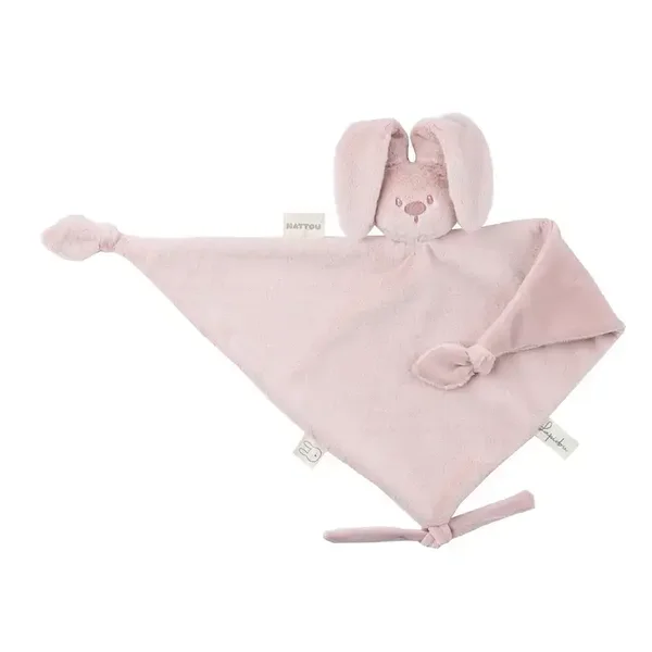 Lapidou Doudou Bébé - 65 x 40 cm - Doudou Lapin - Rose Poudré