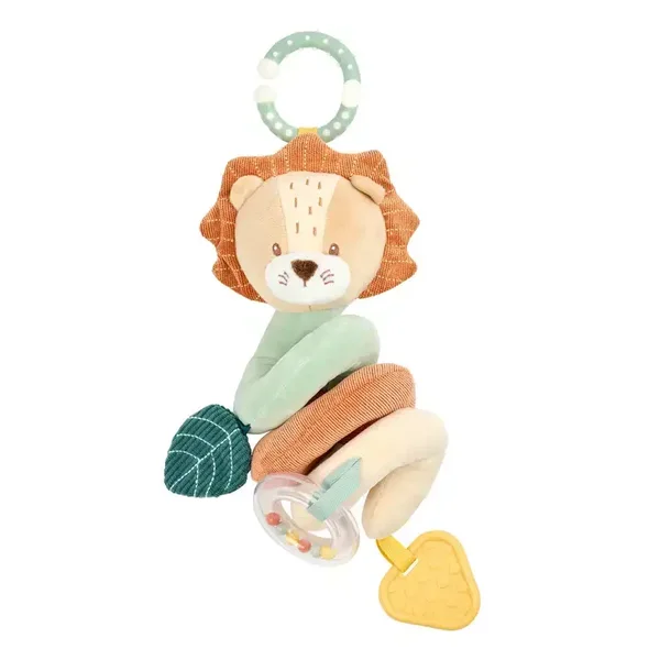 Nouveau  Spirale verticale pour parc bébé Lion Léon - Spirale d'activités suspendue pour la maison ou en déplacement - 28 cm - Multicolore
