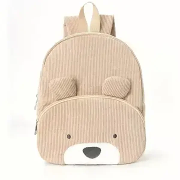 Sac à dos enfant en velours côtelé avec motif ours adorable