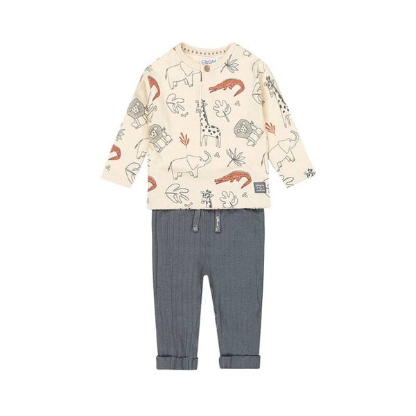 Ensemble bébé garçon Dirkje, pantalon à manches longues, bleu foncé galet