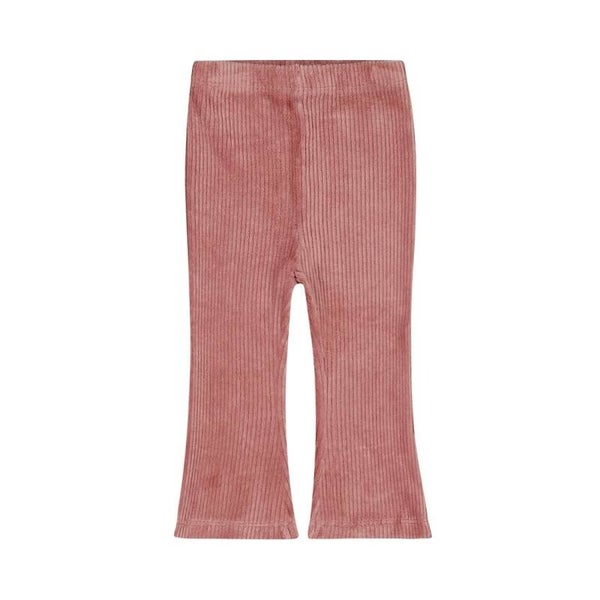 Pantalon évasé Dirkje pour filles en velours côtelé rose vintage