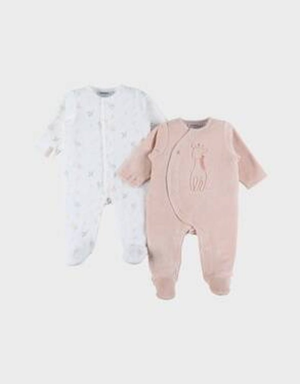Lot de 2 pyjamas bébé, velours