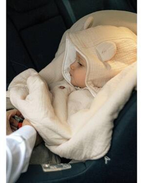 Poncho bébé, mousseline de coton bio