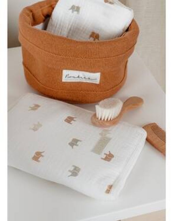 Protège carnet de santé, mousseline blanche