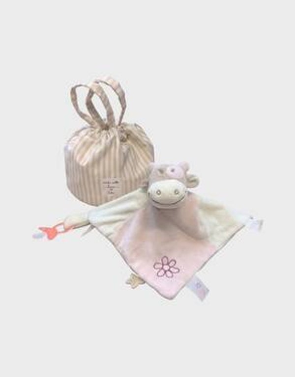 Doudou vache rose Lola avec pochon cadeau à partir du 16/11/26