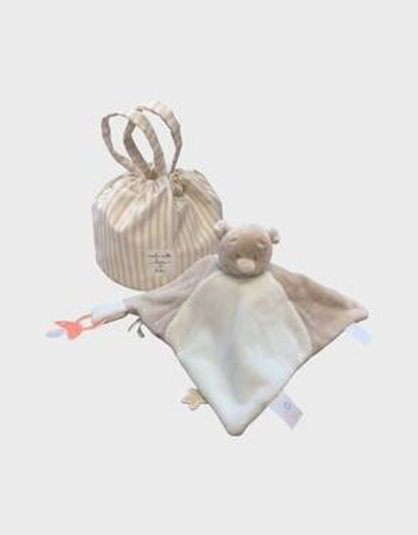 Doudou ours beige Nouky avec pochon cadeau à partir du 16/11/26