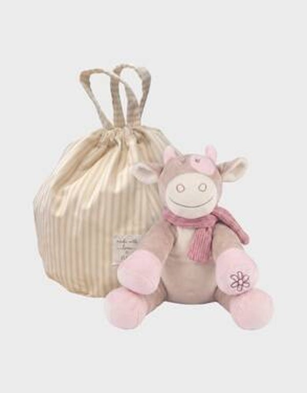 Peluche vache rose Lola 80 cm avec pochon cadeau à partir du 16/11/26
