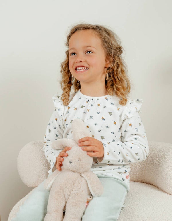 Pyjama 2 pièces en velours à motif floral