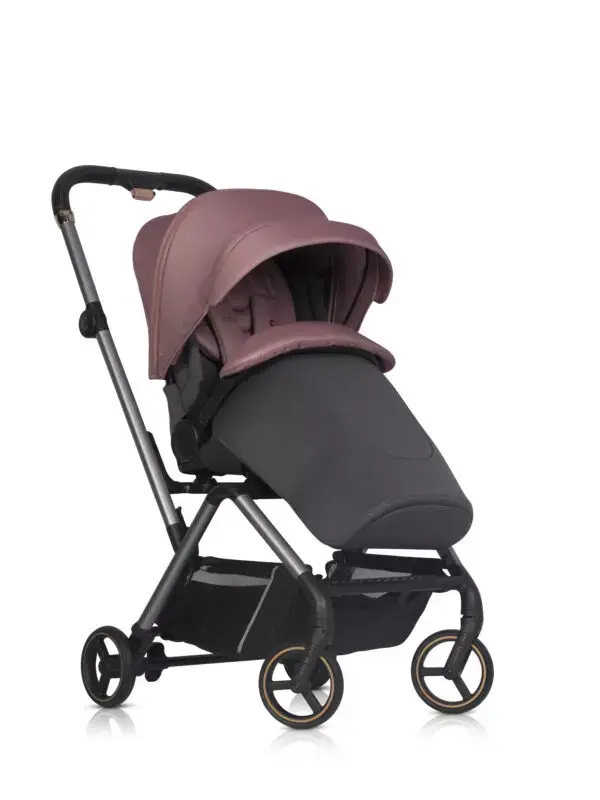 Poussette pliante - Rose foncé - jusqu'à 22 kg - rotative à 360 degrés