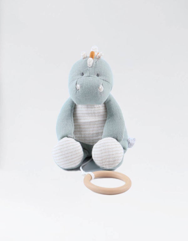 Peluche mini musicale Stegi en mousseline BIO, eucalyptus Noukie's