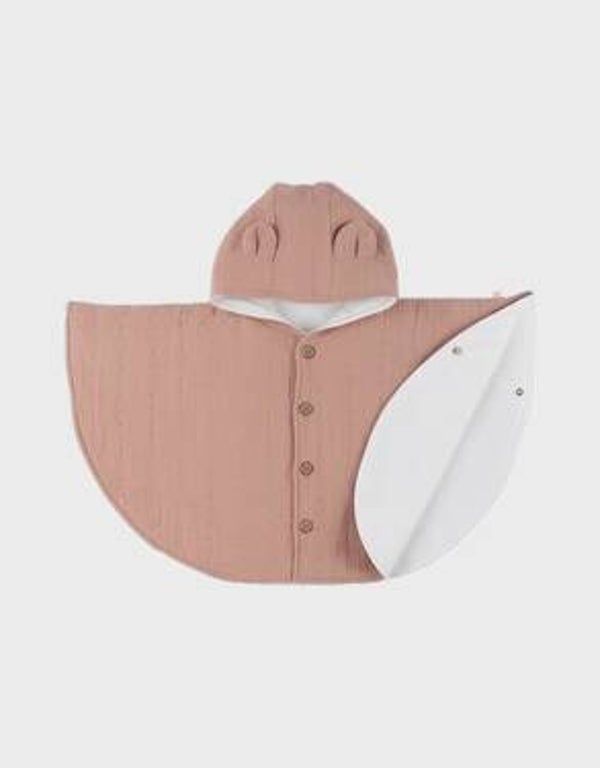 Poncho bébé, mousseline de coton bio