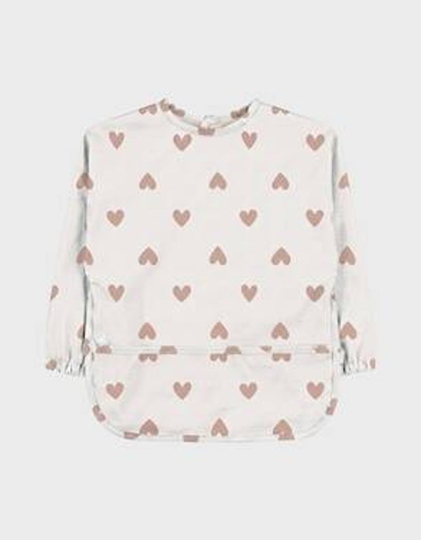 Bavoir imperméable à manches - Coeurs à partir du 27/10/26