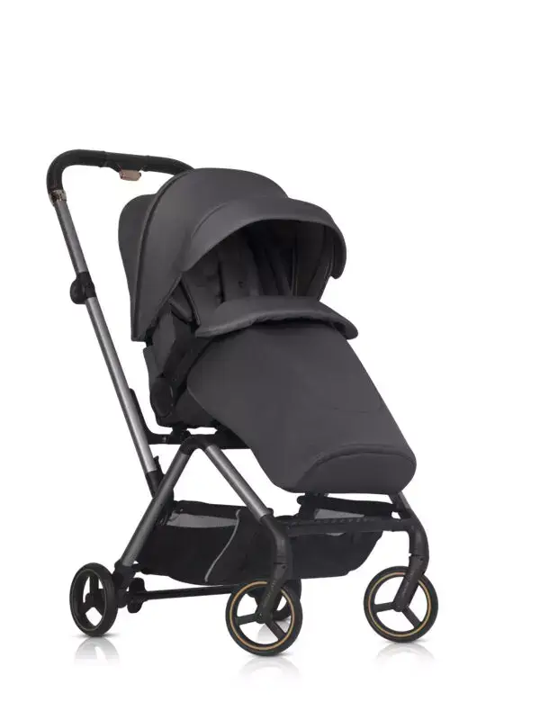 Poussette pliante - grise - jusqu'à 22 kg - rotative à 360 degrés