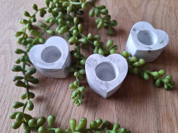 Hartje kandelaar LUNA – Marmer look