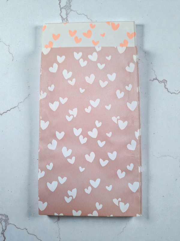Cadeau zakje roze/wit/neon 7 x 13