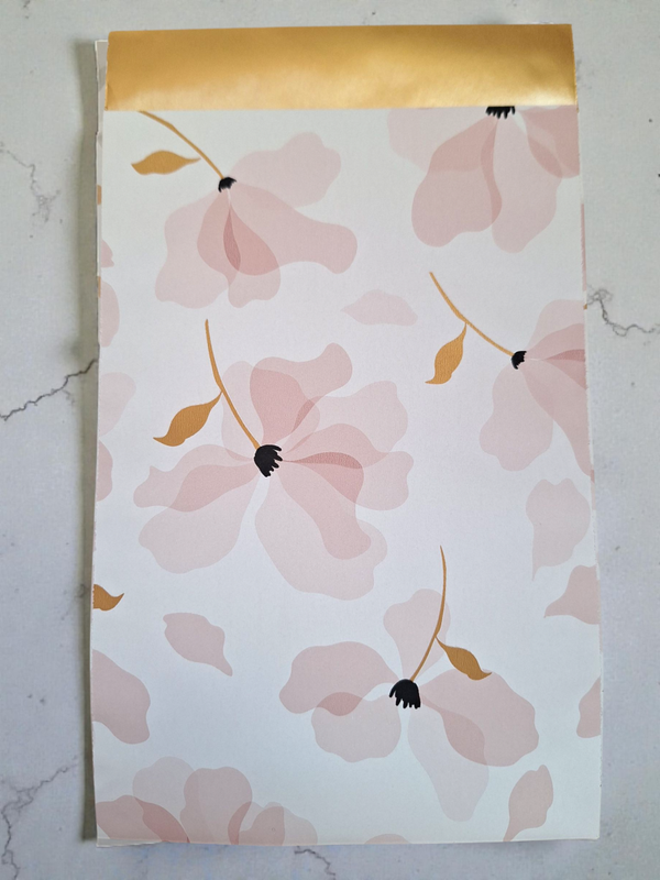 Cadeau zakje bloem roze 12 x 19