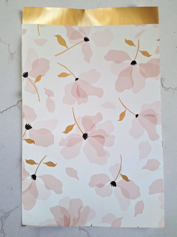 Cadeau zakje bloem roze 17 x 25