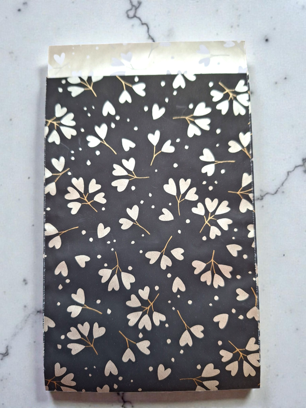 Cadeau zakje zwart/goud/champagne 12 x 19