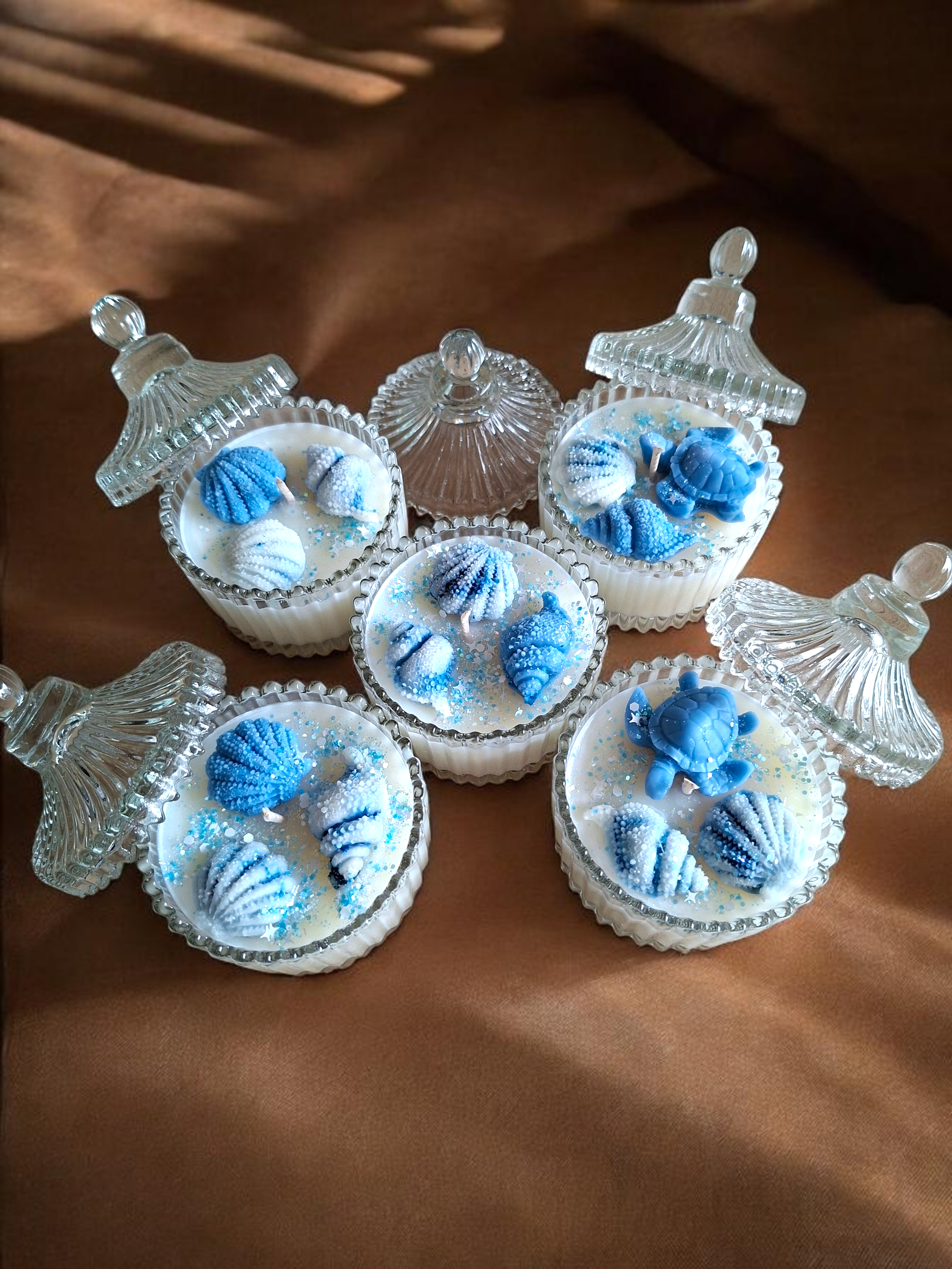 Zomerse schelpjes kaarsjes