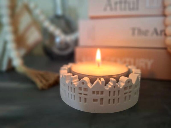 Waxinelichthouder Huisjes – voor groot theelicht Ø 8 cm