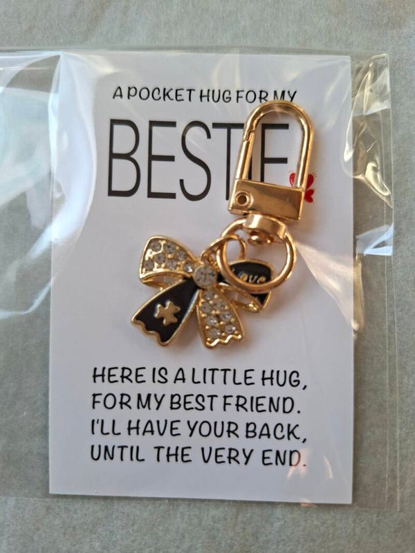 Pocket hug BESTIE Strikje steentjes