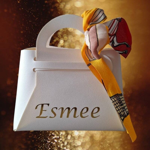 Cadeau Tasje met Naam – Luxe Kunstleren Tasje met Goudkleurige Letters