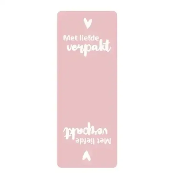 Sticker met liefde verpakt