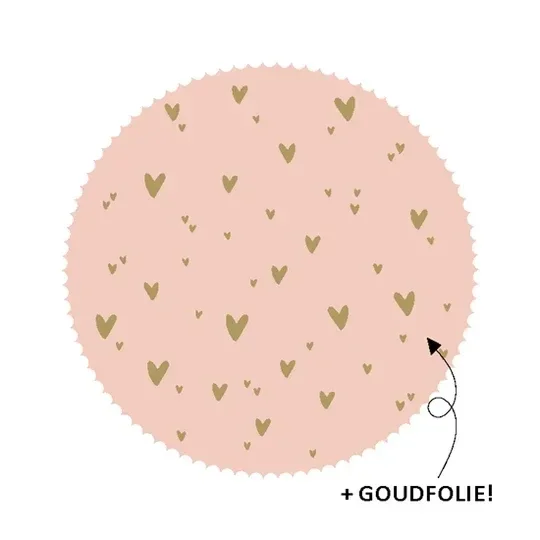Sticker roze gouden hartjes