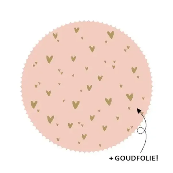 Sticker roze gouden hartjes