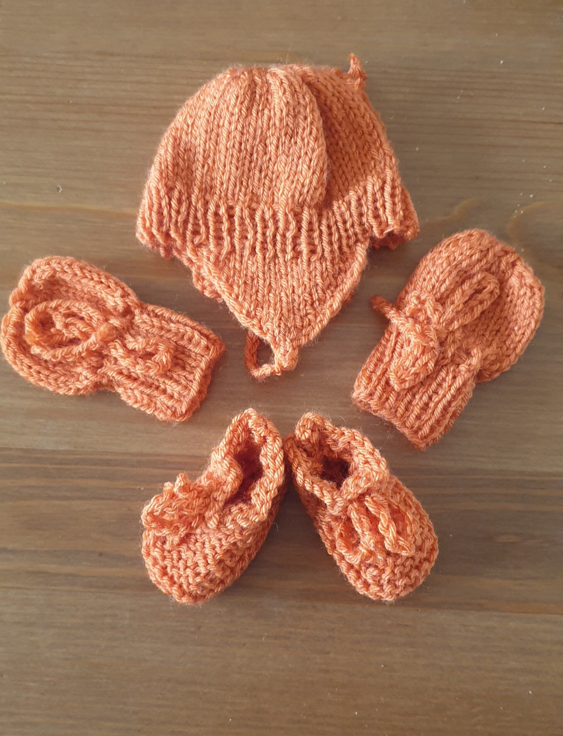 Kappe mit Handschuhen und Kappe