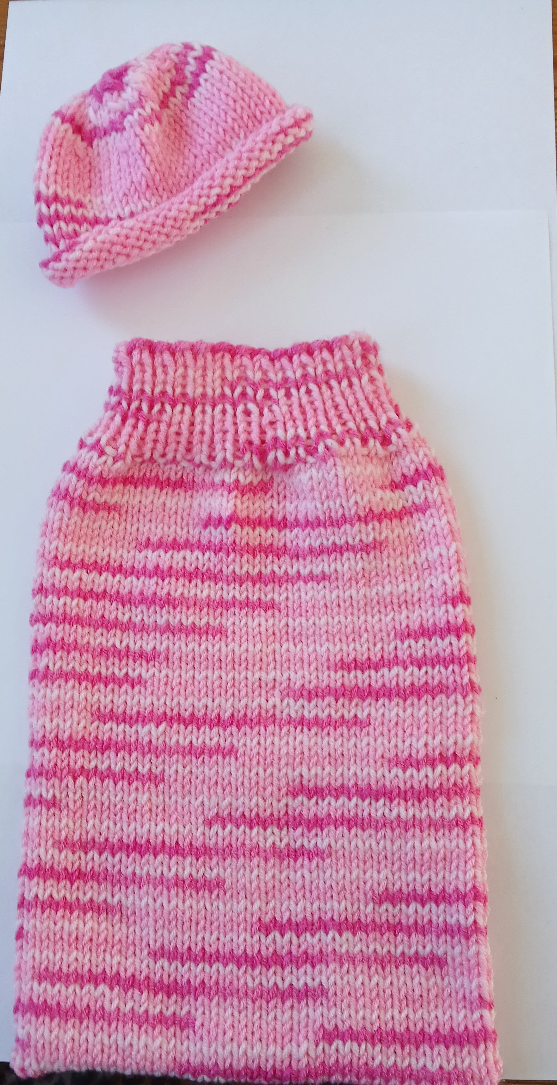 Strampelsack mit Mütze für Puppengrösse 30 cm