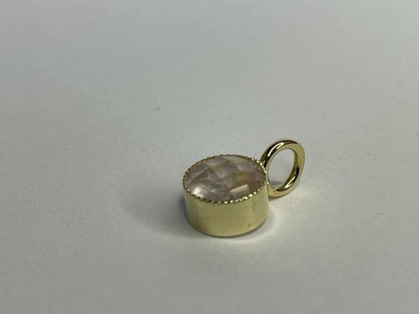 Gouden hanger met rose kwarts (exclusief collier)