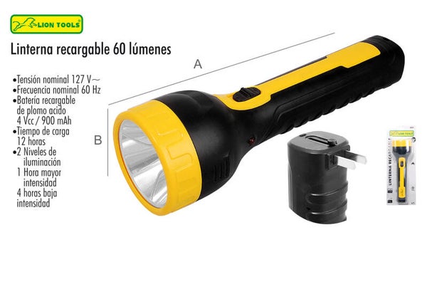 LINTERNA RECARGABLE 60 LUMENES
