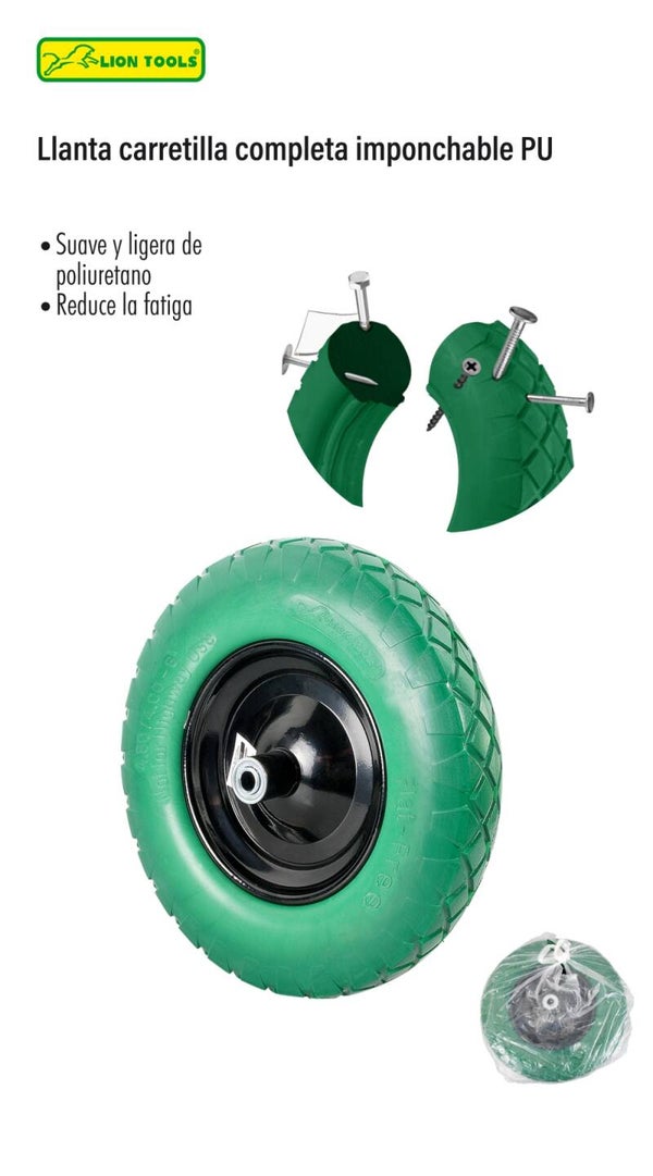 LLANTA CARRETILLA COMPLETA IMPONCHABLE PU