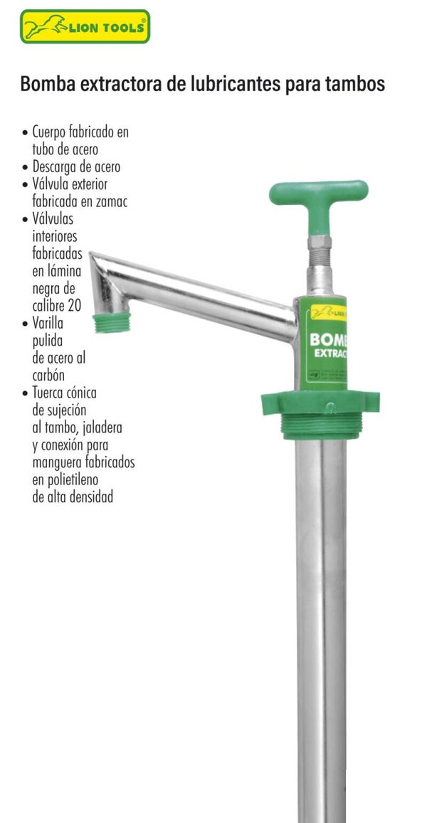BOMBA EXTRACTORA DE LUBRICANTES PARA TAMBOS