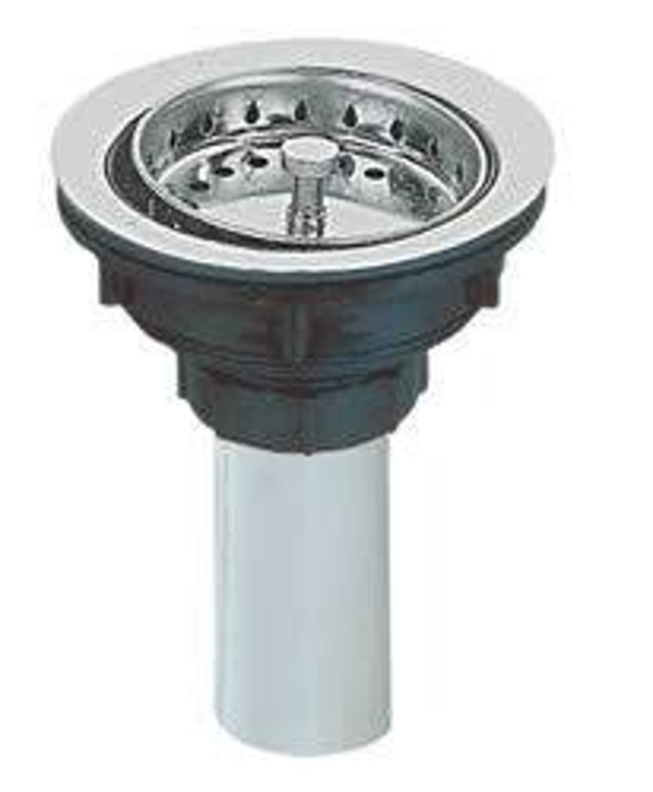 CANASTA CROMADA CON TUBO PVC 4"