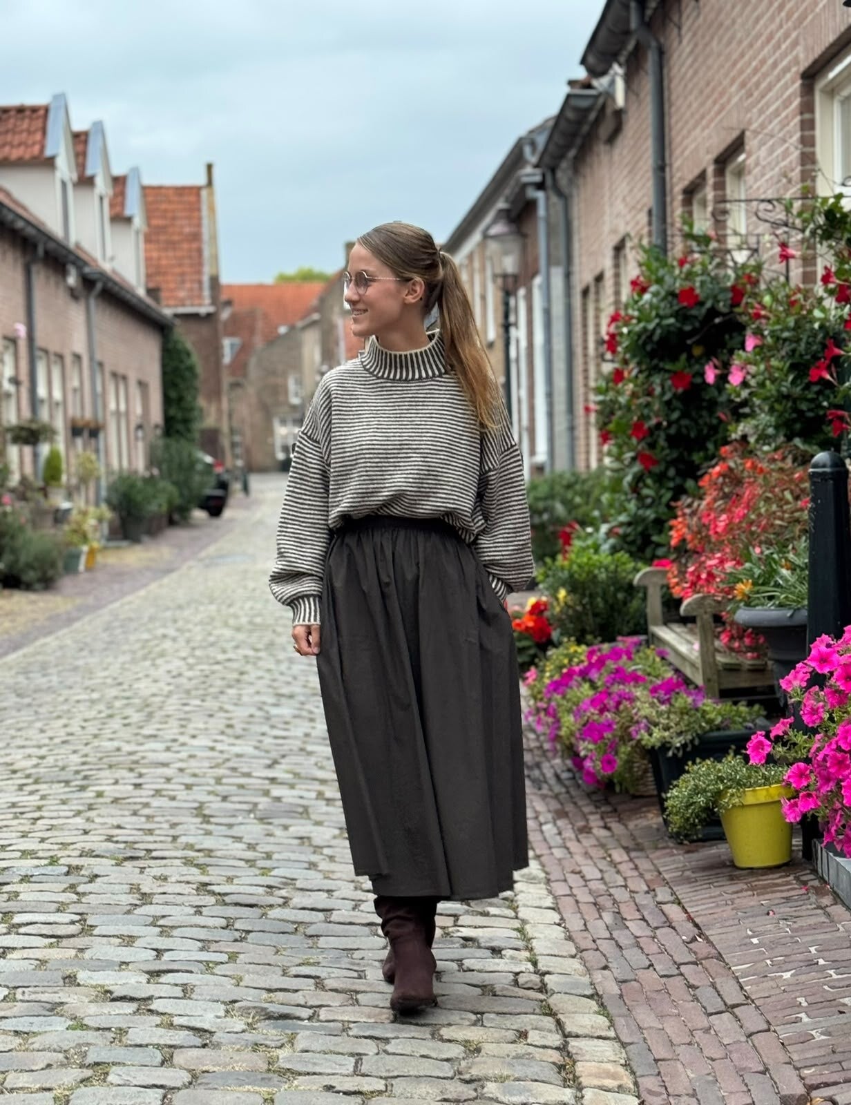 Bruine katoenen rok