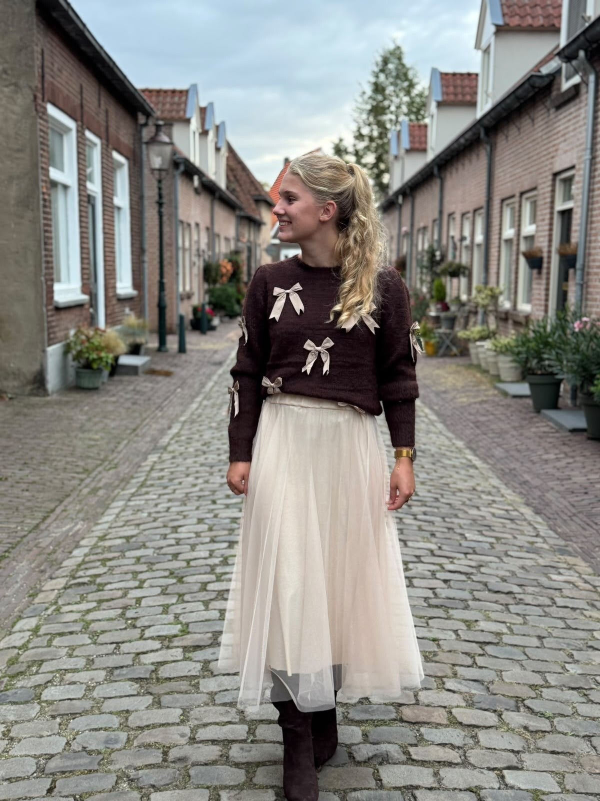 Tule rok beige