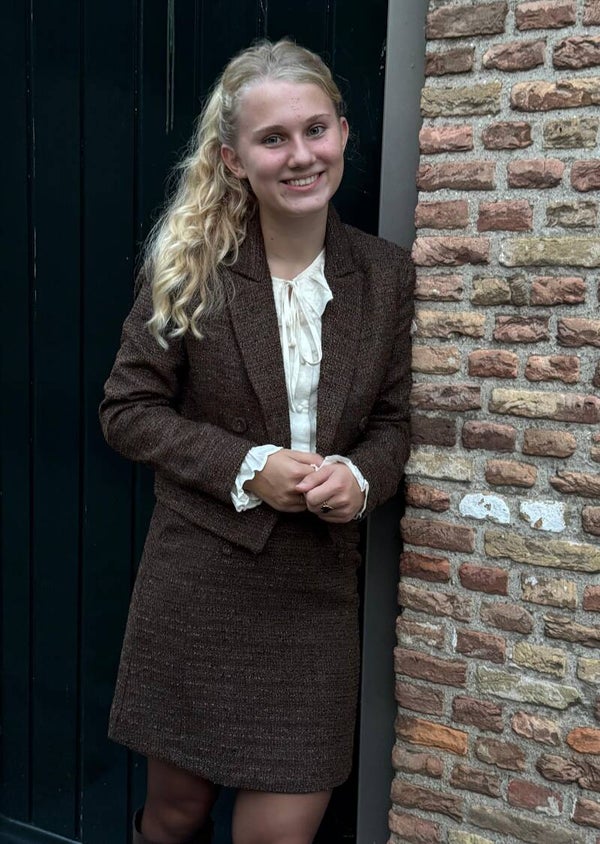 Tweed blazer bruin