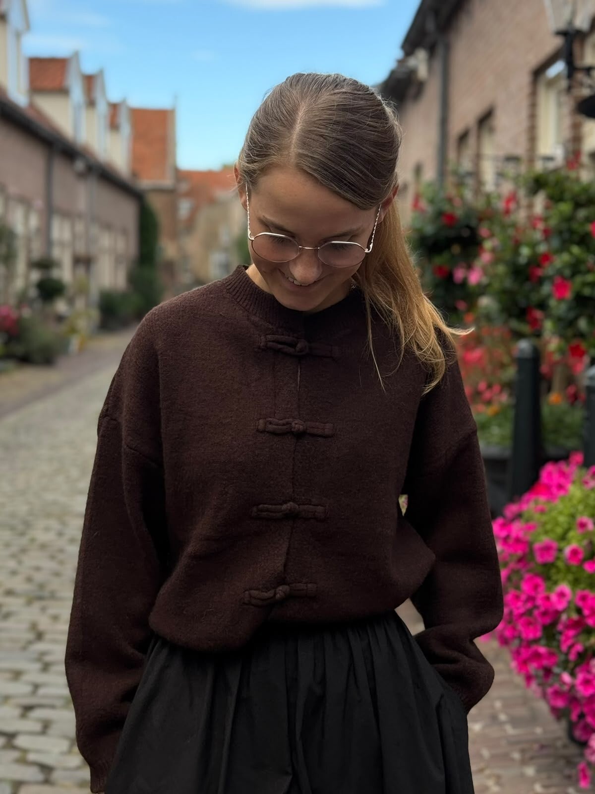 Strik vest bruin