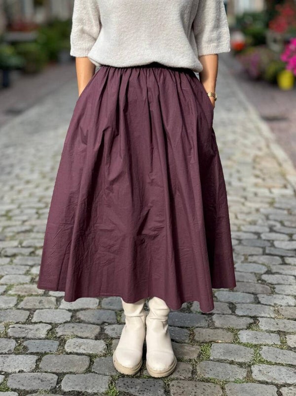 Bordeaux katoenen rok